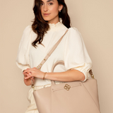 Nikki Taupe Oud Goud - 15 inch Dames Laptoptas