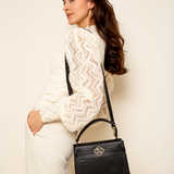 Flora Black Old Gold Handbag
