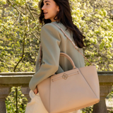 Nikki Taupe Oud Goud - 15 inch Dames Laptoptas