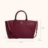 Nikki Burgundy Old Gold 15 inch Women's Laptop Bag Full Grain Zeology-Leather