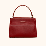 Flora Burgundy Old Gold Handbag Full Grain Zeology-Leather