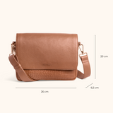 Sylvie Cognac Light Gold Women's Crossbody Full Grain Zeology-Leather