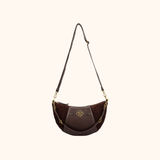 Cecile - Dark Brown Suede - Shoulderbag - Crossbodybag