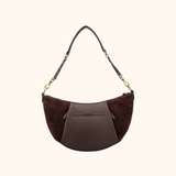 Cecile - Dark Brown Suede - Shoulderbag - Crossbodybag
