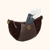 Cecile - Dark Brown Suede - Shoulderbag - Crossbodybag