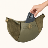 Cecile - Olive Green Suede - Shoulderbag - Crossbodybag