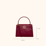 Flora Burgundy Old Gold Handbag Full Grain Zeology-Leather