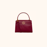 Flora Burgundy Old Gold Handbag Full Grain Zeology-Leather