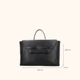 Maxime Black Old Gold 15,6 t/m 17 inch Women's Laptop Bag Full Grain Zeology-Leather