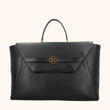 Maxime Black Old Gold 15,6 t/m 17 inch Women's Laptop Bag Full Grain Zeology-Leather