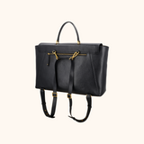 Maxime Black Old Gold 15,6 t/m 17 inch Women's Laptop Bag Full Grain Zeology-Leather