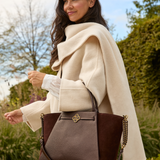 Nikki Light - Donkerbruin suede - 14 & 15 inch Laptoptas 
