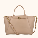 Nikki Taupe Oud Goud 15 inch Dames Laptoptas Full Grain Zeology-Leer