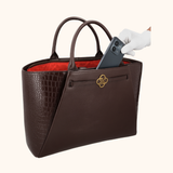 Nikki Royal - Donkerbruin Croco - 15.6 inch Laptoptas - LIMITED EDITION