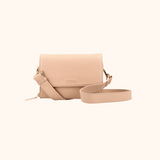 Nova Lilou Taupe Licht Goud Dames Crossbody Tas Van Full Grain Zeology-Leer
