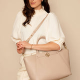 Nikki Taupe Oud Goud 15 inch Dames Laptoptas Full Grain Zeology-Leer