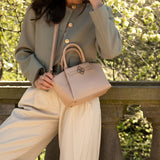 Lizzi Taupe Oud Goud Dames Handtas Full Grain Zeology-Leer