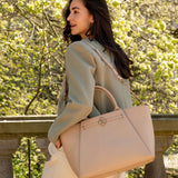 Nikki Taupe Oud Goud 15 inch Dames Laptoptas Full Grain Zeology-Leer