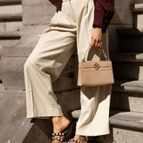 Flora Taupe Old Gold Handbag Full Grain Zeology-Leather