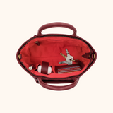 Lizzi Burgundy Oud Goud Dames Handtas Full Grain Zeology-Leer