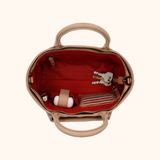Lizzi Taupe Oud Goud Dames Handtas Full Grain Zeology-Leer