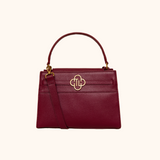 Flora Burgundy Old Gold Handbag Full Grain Zeology-Leather