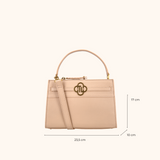 Flora Taupe Old Gold Handbag Full Grain Zeology-Leather