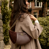 Cecile - Dark Brown Suede - Shoulderbag - Crossbodybag