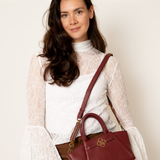 Lizzi Burgundy Oud Goud Dames Handtas