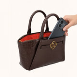 Lizzi - Dark Brown Croco - Handbag - LIMITED EDITION