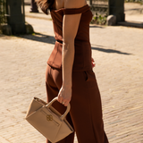 Lizzi Taupe Oud Goud Dames Handtas