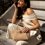 Lizzi Taupe Oud Goud Dames Handtas