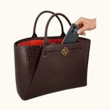 Nikki Royal - Donkerbruin Croco - 15.6 inch Laptoptas - LIMITED EDITION
